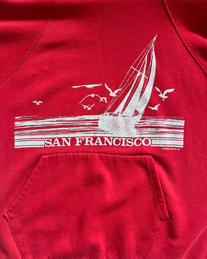 1982 RED SAN FRANCISCO VINTAGE HOODIE SWEATSHIRT