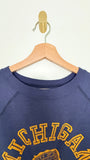 70's MICHIGAN NAVY RAGLAN VINTAGE SWEATSHIRT - M/L