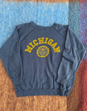 70's MICHIGAN NAVY RAGLAN VINTAGE SWEATSHIRT - M/L
