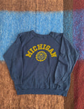 70's MICHIGAN NAVY RAGLAN VINTAGE SWEATSHIRT - M/L