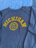 70's MICHIGAN NAVY RAGLAN VINTAGE SWEATSHIRT - M/L