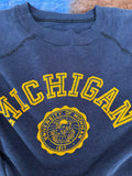 70's MICHIGAN NAVY RAGLAN VINTAGE SWEATSHIRT - M/L