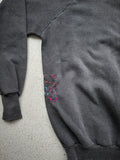 Faded Black 80's Upcycled Hand Embroidered Vintage Sweatshirt