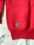 Red Baby 80's Hand Embroidered Vintage Sweatshirt - XS