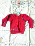 Red Baby 80's Hand Embroidered Vintage Sweatshirt - XS