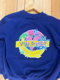 80'S VUARNET FRANCE ICONIC LOGO WHITE RAGLAN VINTAGE NAVY SWEATSHIRT - M/L