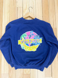 80'S VUARNET FRANCE ICONIC LOGO WHITE RAGLAN VINTAGE NAVY SWEATSHIRT - M/L