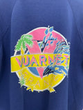 80'S VUARNET FRANCE ICONIC LOGO WHITE RAGLAN VINTAGE NAVY SWEATSHIRT - M/L