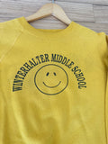 90'S YELLOW WINTERHALTER MIDDLE SCHOOL VINTAGE SWEATSHIRT -M
