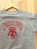 80'S GREY UNIVERSITY OF WISCONSIN VINTAGE SWEATSHIRT