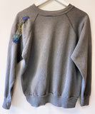 Grey St. Tropez Hand Embroidered Vintage Sweatshirt