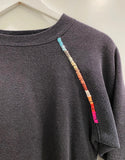 Faded Black 80's Upcycled Hand Embroidered Vintage Sweatshirt