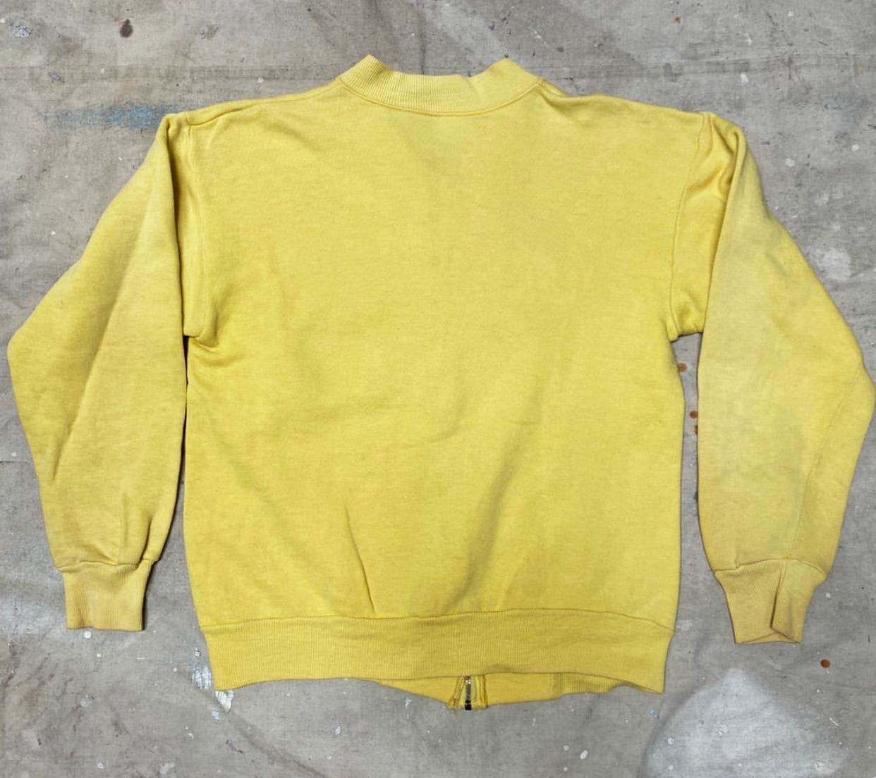 RARE! 60's FADED LEMON-YELLOW NORWICH ZIP UP VINTAGE SWEATSHIRT