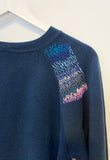 Upcycled Navy Hand Embroidered Vintage Sweatshirt